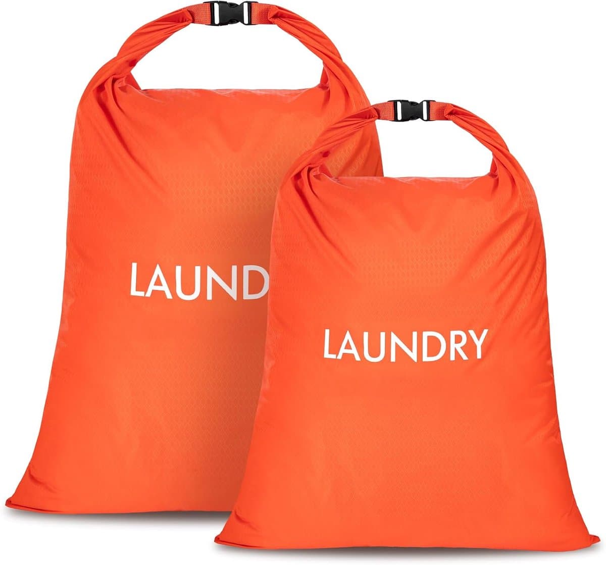 SnelShoppen - Travel Laundry Bag 2 Stuks - Waterdichte Nylon Waszakken met Rolsluiting - 2 Maten - Compact Vouwbare Vuilwaszak voor Camping en Reizen — afbeelding 1