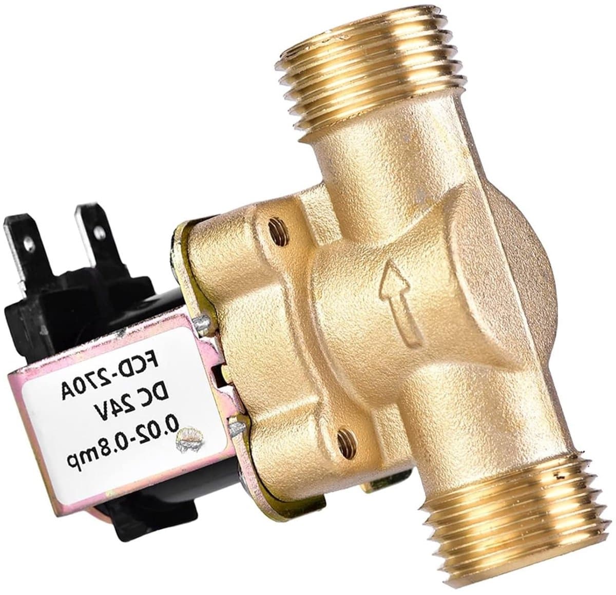 Normaal Gesloten 1/2" DC 24V Solenoïde Ventiel voor Waterbeheersing, Geschikt voor Wasmachines en Tuinslangen, Messing Constructie — afbeelding 1