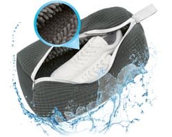 CLEANmaxx Schoenenwaszak, gevoerd wasnet voor schoenen, waszak, wasmachine, fijnmazig met ritssluiting, herbruikbaar, ideaal voor sneakers, sportschoenen, kinderschoenen en nog veel meer