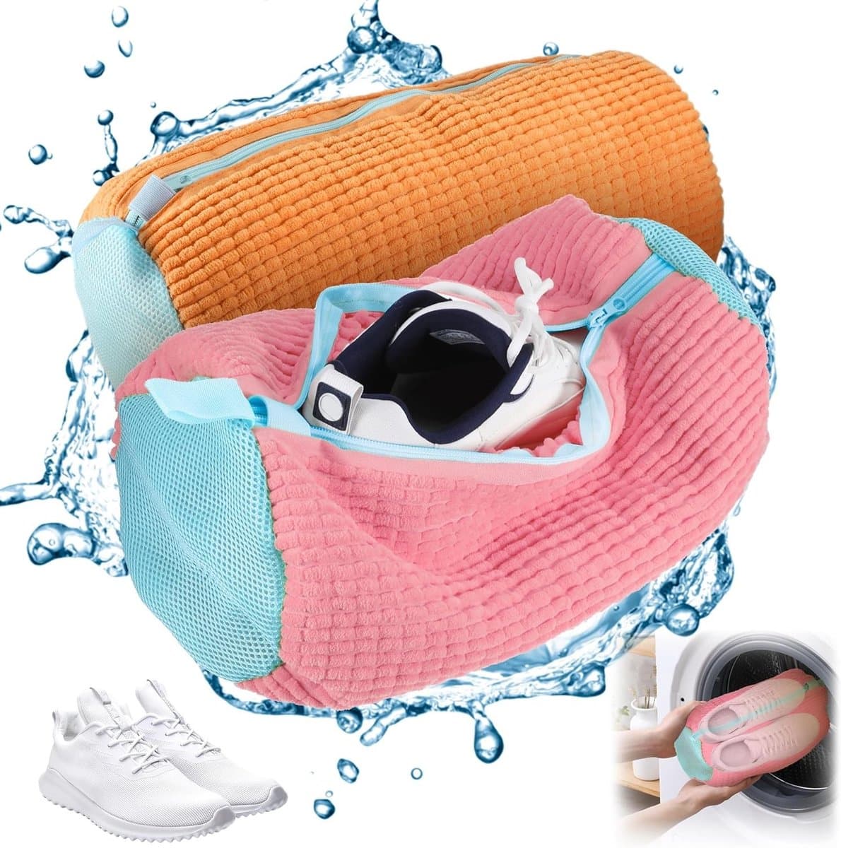 Schoenwaszak voor de Wasmachine, Geschikt voor Sneakers en Sportschoenen, Meerdere Kleuren, Duurzaam en Met Rits, Perfect voor Wassen van Schoenen — afbeelding 1