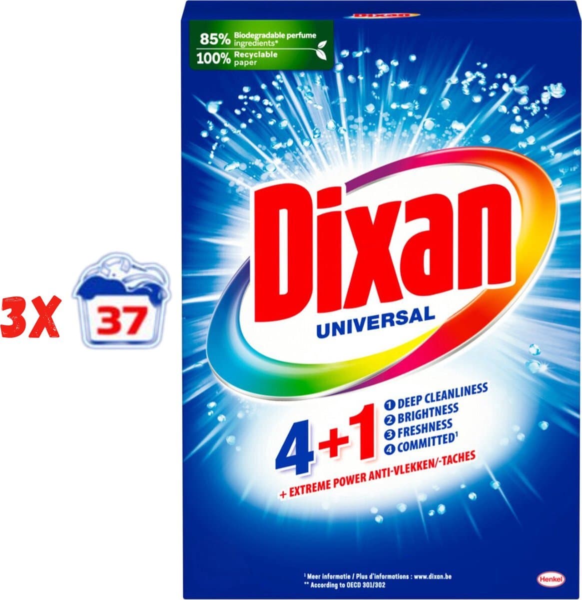 Dixan Waspoeder Universeel - 111 Wasbeurten 4+1 Extreme Power 6.2 kg — afbeelding 1