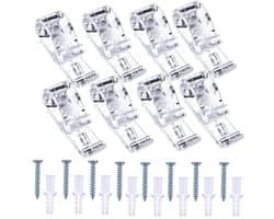 8 Sets Vouwgordijn, P Clip, Plastic Roman Blind, Kettingkoord, P Klemmen, Kindveiligheid, Rolgordijn Clips voor Gordijnen met 8 Schroeven en 8 Plastic Kolommen