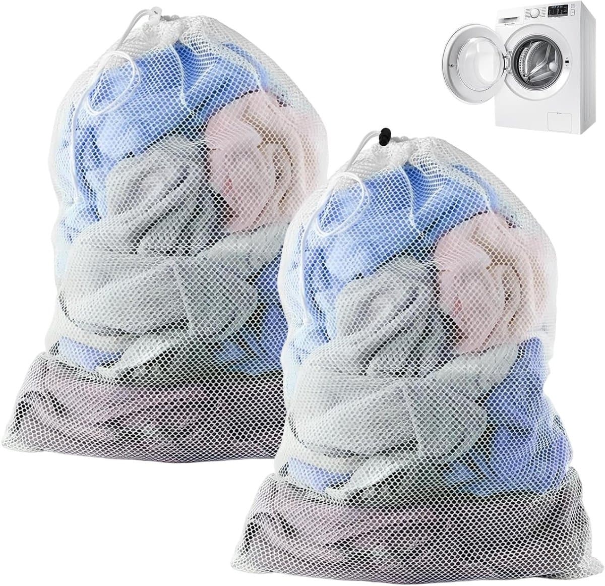 Grote Wasnetten voor de Wasmachine, 2 Stuks, 70 x 90 cm, Herbruikbaar, Ideaal voor Dekenhoezen, Truien en Kledingstukken — afbeelding 1