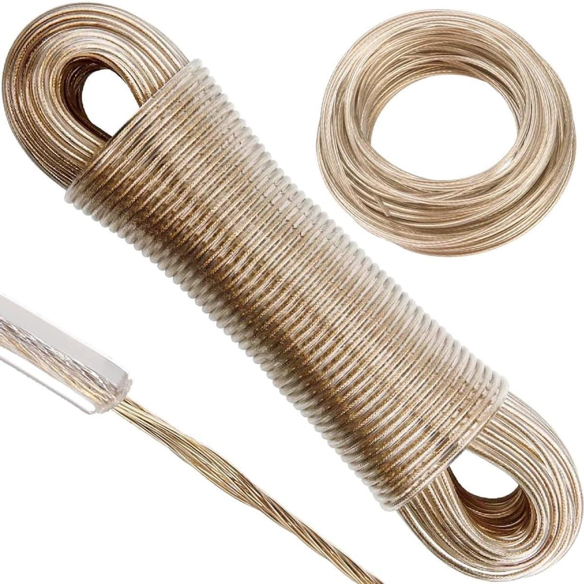 Waslijn 30m - Kledinglijn Buiten - Buiten Wassen - Extra Sterke Stalen Kern - 120kg Draagvermogen - Roestvrij — afbeelding 1