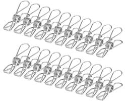 Wasknijpers Roestvrij Staal - Kledinghangers Clips - Kleding Drogen Buiten - Sterke Winddichte Grip - 50 Stuks - Zilverkleurig
