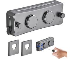 Dailygoods- Waslijn uittrekbaar met stalen kern - Wanddroogrek - Dubbel touw - Wandmontage - 5,1 m - Maximaal draagvermogen 20 kg - Drooglijn