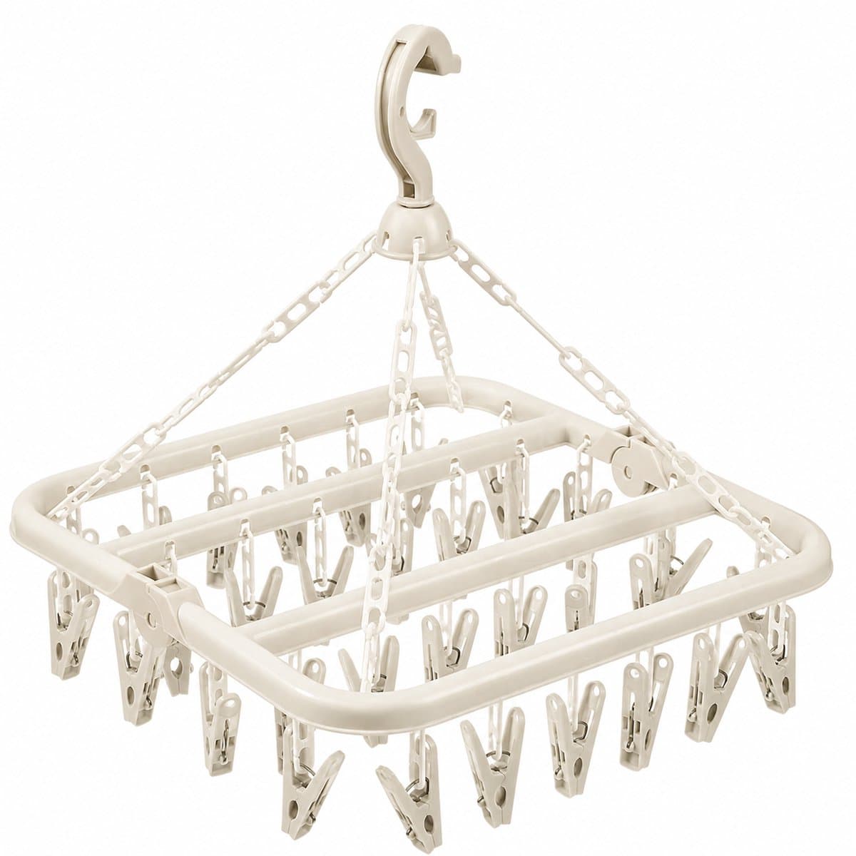 VHV Sokkendroger - Droogrek - 32 Knijpers - Sokken Hanger - Wasrek Sokken - Wasrek - Droogrek - Carrousel - Droogcarrousel - Washanger - Sokkendroogrek - Wit — afbeelding 1