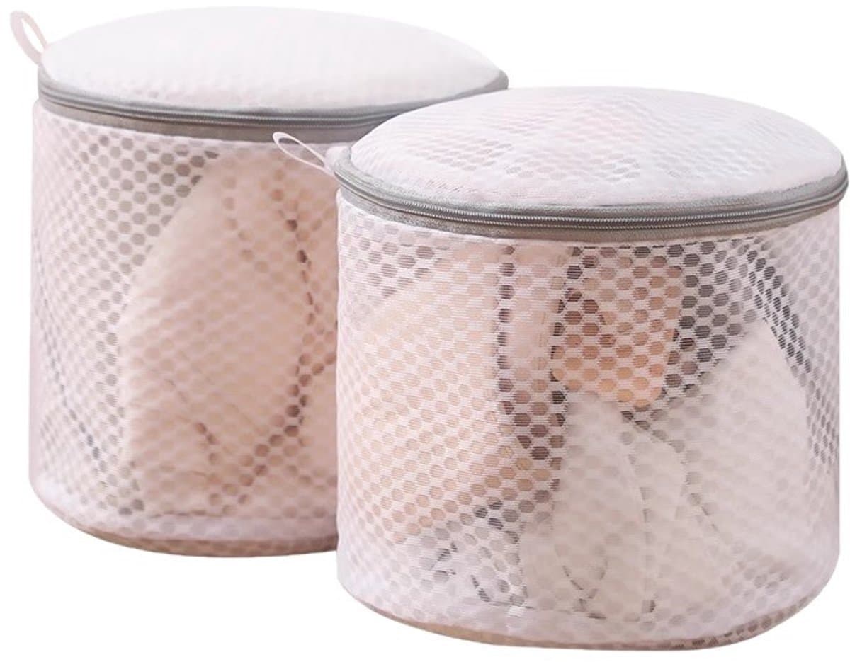 2 stuks honingraat mesh waszakken voor delicate stoffen met rits, kleding waszakken voor ondergoed, lingerie, beha, kousen, sokken, extra sterk, om betere bescherming te bieden — afbeelding 1