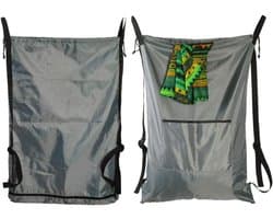 Praktische waszak voor onderweg, vuilniszak voor kleding, hangend aan de deur, schoudertas, grijs