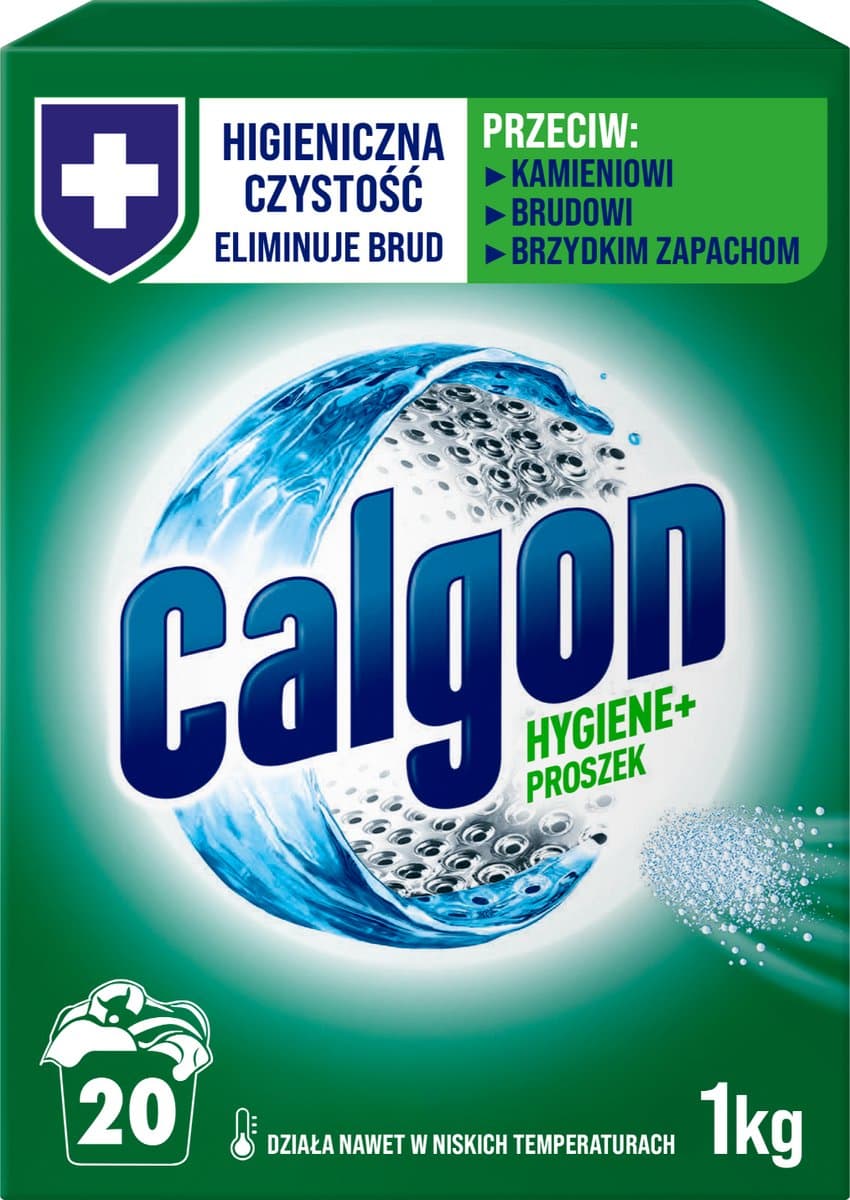 Calgon - Hygiene+ - Waterontharder - Poeder voor Wasmachinebescherming - 1 kg - 20 Wasbeurten — afbeelding 1