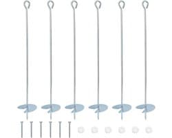 vidaXL - Aardanker - 6 - st - Gegalvaniseerd - Metaal - zilver