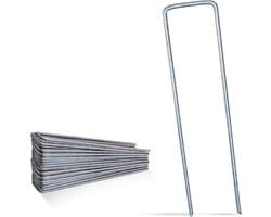 Grondankers - Tuinpennen - Stabiele Bevestiging - Roestvrij Verzinkt Staal - 25 Stuks 150mm - Zilver