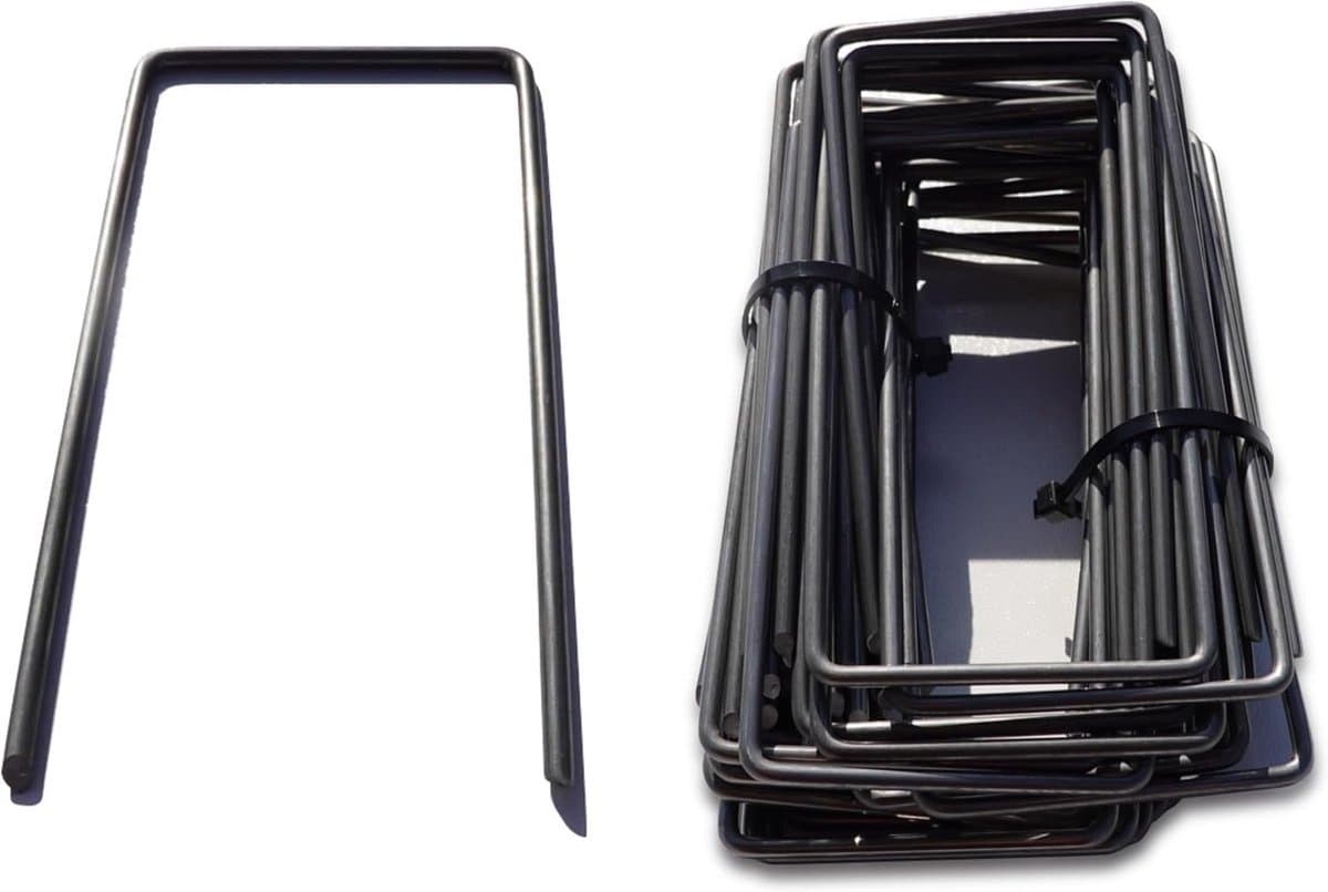 100x Stalen Grondankers voor Tuinmat en Schutting - 150 mm — afbeelding 1