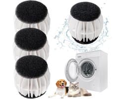 Ynkkvre -Wasballen - Wasmachine Huisdierhaarverwijderaar - 4-pack - Wasmachine pluisballen - Voorkomt dat kleding in de knoop raakt - Geschikt voor huisdierhaar zoals katten en honden - Gebruikt om huisdierhaar uit kleding te verwijderen