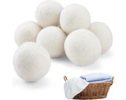 Set van 9 natuurlijke droogballen van 100% schapenwol voor wasdroger