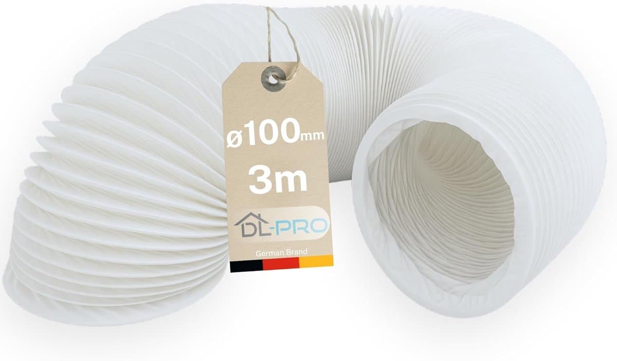 Flexibele Afvoerslang 3 Meter - Ø 100 mm - PVC - Voor Airco, Afzuigkap en Droger — afbeelding 1