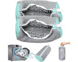 2 stuks Schoenen waszak - Sneaker waszak - Waszak voor schoenen - Grijze schoenen waszak - Herbruikbare schoenwaszakken zijn geschikt voor de wasmachine en droger en reinigen en beschermen alle soorten schoenen