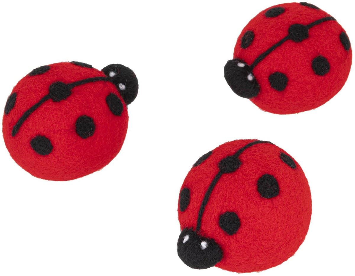 HI drogerballen/wasbollen - 3x stuks - lieveheersbeestjes - voor zachte/kreukvrije was - wasdroger ballen — afbeelding 1