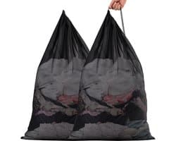 2-pack, netwaszakken, waszakken, reiswaszakken, waszakken, 23 x 34 inch dikke netwaszakken, grote waszakken met trekkoord voor studenten, studentenhuizen, reizen, huis- en appartementbewoners