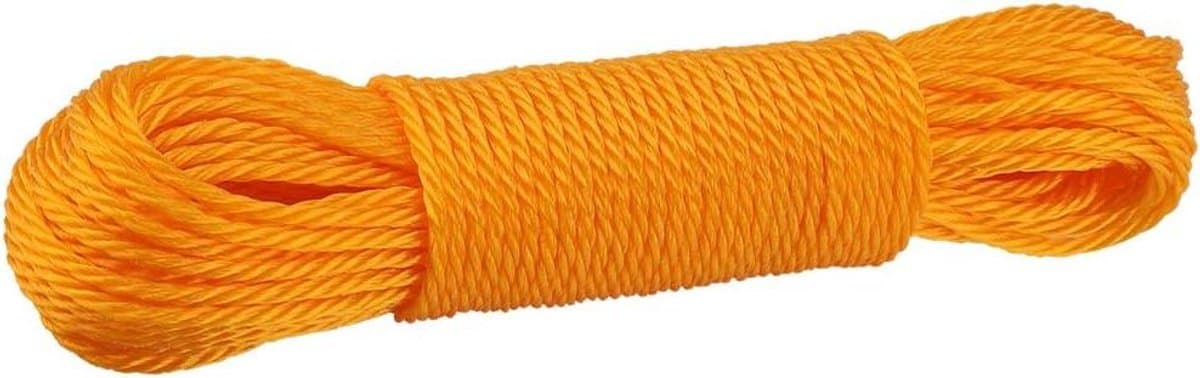 Allecto Plus - Handgeweven katoenen waslijn van 20 meter voor camping en tuin, oranje. — afbeelding 1