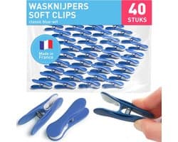 Wasknijpers Soft Clips - 40 stuks in klassiek blauw-wit