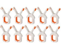10-stuks Strandhanddoekclips - Wasknijperclips - Diefstalbestendige wasknijperclips - Ligstoelclips - Windbestendig - Geschikt voor binnen- en buitengebruik - Geschikt voor het drogen van handdoeken, kleding en beddengoed - Wit, oranje
