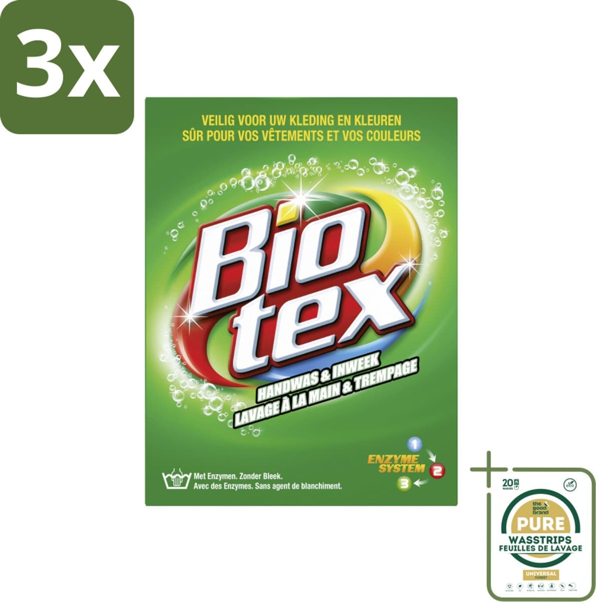 3 x Biotex Handwas & Inweek Poeder 720 gr - Grootverpakking - Handwas - Inweek Waspoeder - Biologisch Wasmiddel - Enzymen - Vuil Verwijderen — afbeelding 1