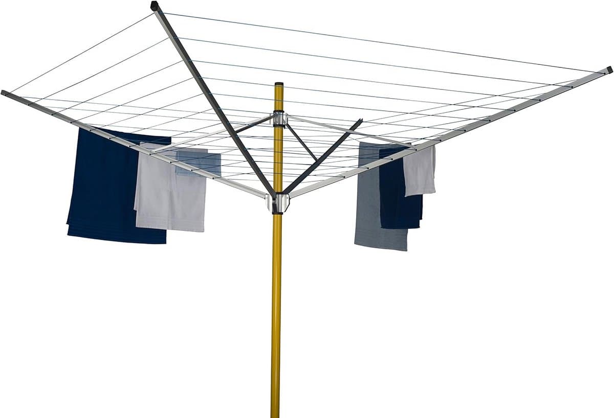Robuuste Aluminium Droogmolen 60 Meter Waslijn Inclusief Betonhuls — afbeelding 1
