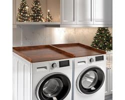 Houten Wasdroogrek voor Boven de Wasmachine of Droger Set van 2
