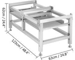 Wasmachineverhoging 268 kg, Wasmachine Verhoger Voetstuk 122 x 66 x 56 cm, Wasmachine Basisstandaard met 2 Plank, Wasmachine Basis Aluminiumlegering en Roestvrij Staal, Onderstel Voor Wasmachine