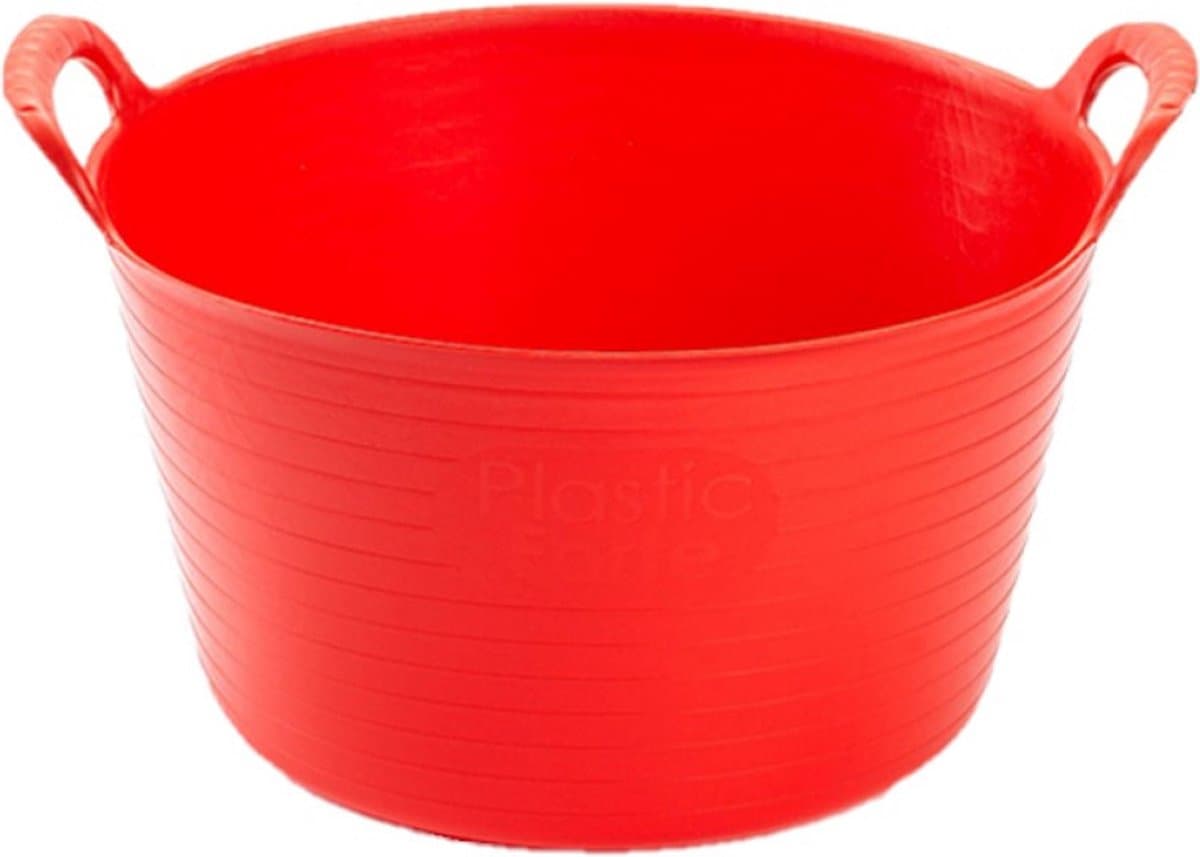 Plasticforte flexibele emmer/kuip - rood - kunststof - rond - 56 liter - 60 x 53 x 38 cm - wasmanden - tuinafval - speelgoed — afbeelding 1