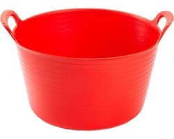Plasticforte flexibele emmer/kuip - rood - kunststof - rond - 56 liter - 60 x 53 x 38 cm - wasmanden - tuinafval - speelgoed