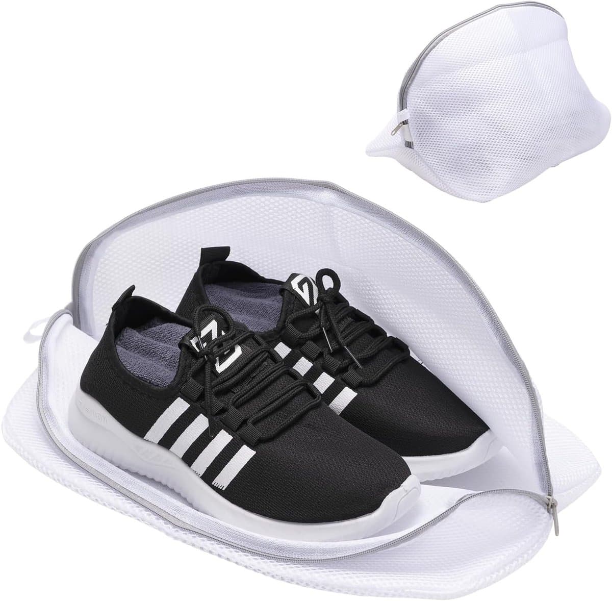 SnelShoppen - Shoe Bag Set van 2 Herbruikbare Mesh Waszakken met Rits voor Sportschoenen, Sokken en Bh's - Ideaal voor de Wasmachine - Optimaal Schoon — afbeelding 1