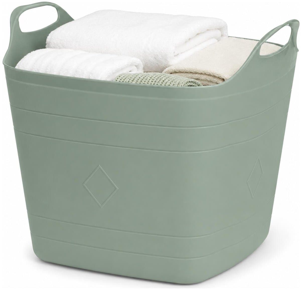 Excellent Houseware Flexibele emmer - groen - 15 liter - kunststof - vierkant - 37 x 30 cm — afbeelding 1