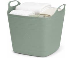 Excellent Houseware Flexibele emmer - groen - 15 liter - kunststof - vierkant - 37 x 30 cm