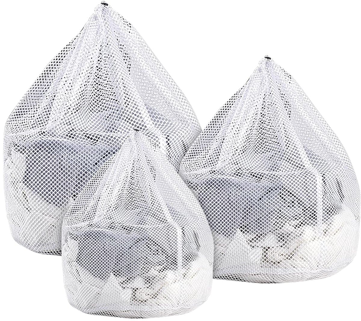 Wasnet voor wasmachine, grote waszak, netzakken, met trekkoord, herbruikbaar — afbeelding 1