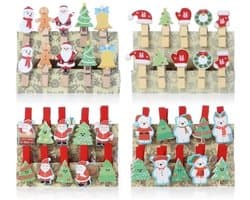 Knijpers Hout 40 Stuks - Decoratieve Sierklemmen - Kerstmis - Mini Knijpertjes - Duurzaam - Jute Koord - Decoratieve Clips