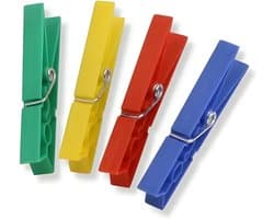 SnelShoppen - Set van 40 Plastic Klemmen voor Binnen en Buiten, 7x1 cm, Veelzijdige en Praktische Wasknijpers in Random Kleuren, Ideaal voor Droogrekk