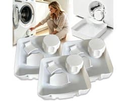 Lekbak wasmachine - set 12 stuks(3Waterbak + 3universele geleideschoep + 3moer + 3Samsung geleideschoep)- 17,8 ×17,8cm - Lekbak voor Wasmachine en Vaatwasser - Vloerbescherming tegen waterschade - universele - voor kelder, woning, camper