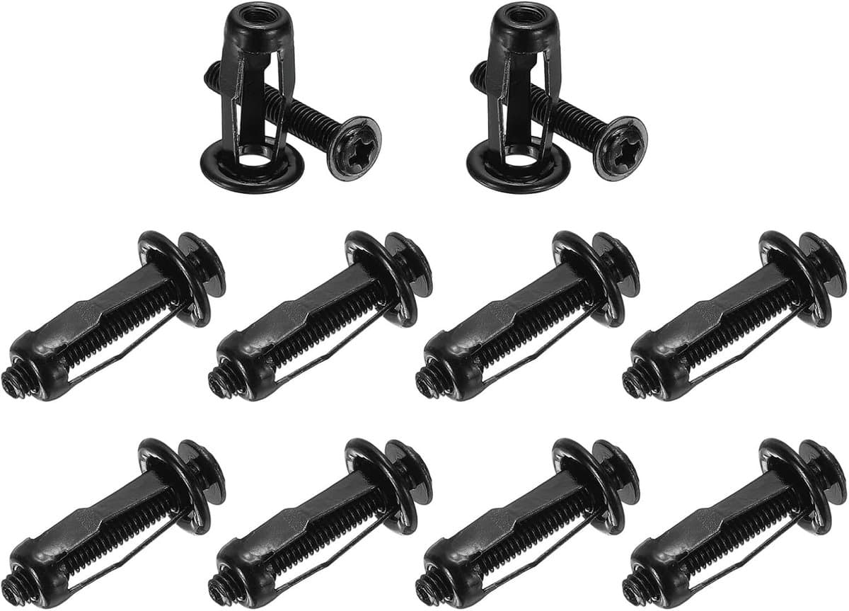 METERXITY 10-Pack M4 x 20 holle deur anker set, zwart | Petal Nuts Expansion Screw Jack Moer, voor holle wand, aluminium bekleding, stalen buizen, ijzeren platen, kunststof panelen — afbeelding 1