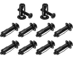 METERXITY 10-Pack M4 x 20 holle deur anker set, zwart | Petal Nuts Expansion Screw Jack Moer, voor holle wand, aluminium bekleding, stalen buizen, ijzeren platen, kunststof panelen