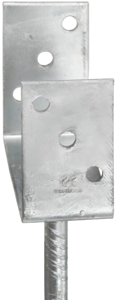 vidaXL - Grondankers - 6 - st - 7x6x30 - cm - gegalvaniseerd - staal - zilverkleurig — afbeelding 1