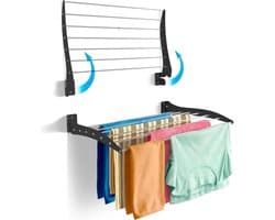 Opvouwbaar wasdroogrek voor aan de wand - Verticaal ophangsysteem - 70 cm grijs