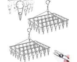 Roestvrijstalen sokken-drogers wasrek draaibare sokkenhouder - winddichte kleerhanger - 40 wasknijpers - sokken ondergoed - kleding handschoenen - handdoeken