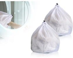 Wasmachinewasbare wasnetten, 2 stuks, 30 x 40 cm, herbruikbaar, dichtmazig met koordstopper voor delicate kleding