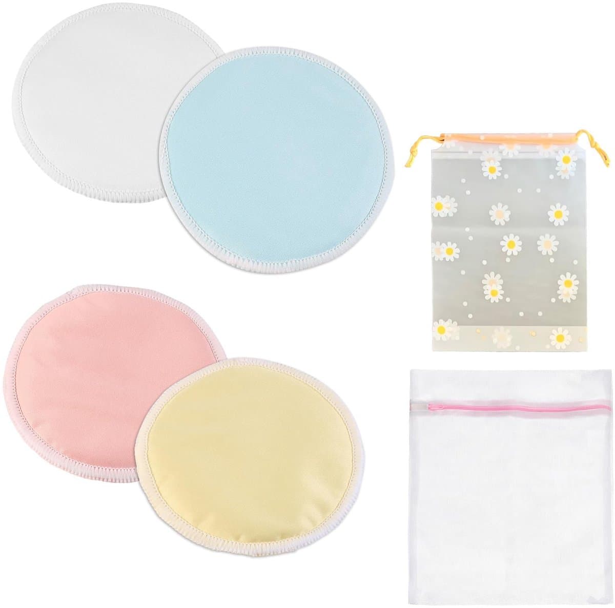 Set van 4 Wasbare Bamboe Borstvoeding Inserts - Absorberend met Opberg- en Waszak — afbeelding 1