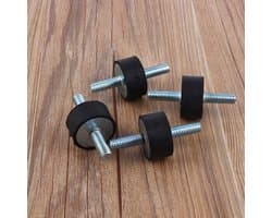 Dailygoods- Trilling Isolator Rubber - M8 Rubber Mounts - Anti Vibratie Beugel - Schokdemper 30x15mm - Demping voor Luchtcompressoren - Geluidsbeheersing - Rubber Demper