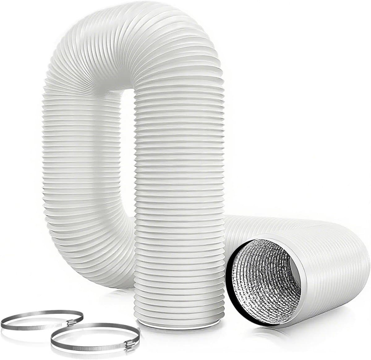 Afvoerslang - Flexibele slang - Ventilatie - Versterkte aluminiumfolie - 125 mm x 5 m - Wit — afbeelding 1