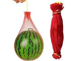 Groentezakken - Opbergnetten - Fruit Opslag - Met Trekkoord - 100 stuks - Rood