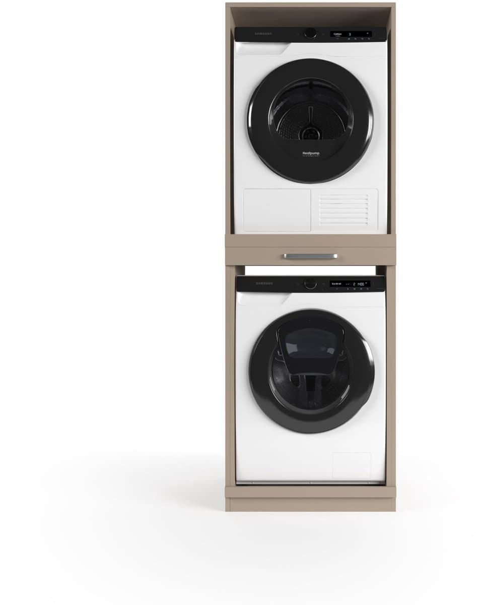 Wasophoogte® Wasmachine Kast Lisbon - Wasmachine verhoger - Wasmachine ombouw - 700(D)*665(B)*1980(H) mm - Taupe — afbeelding 1
